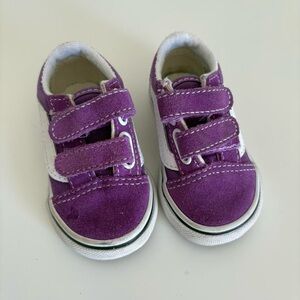 Purple Kids Velcro Vans